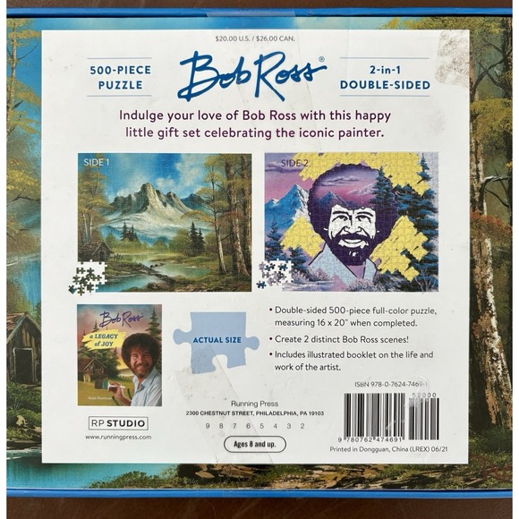 Jigsaw Puzzle Bob Ross Artist 2 in 1 Double Sided 500 Piece NEW IN BOX Sealed - Picture 6 of 10